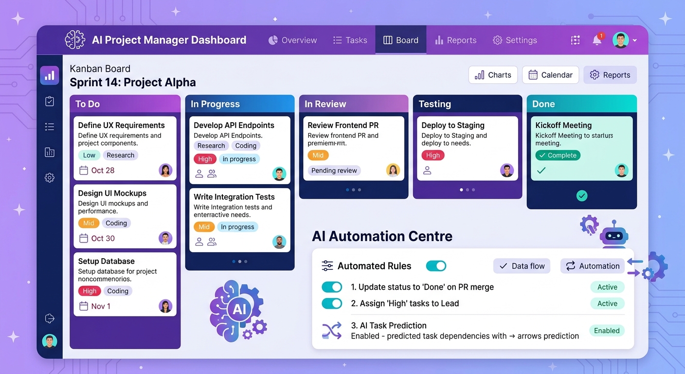 AI project management dashboard