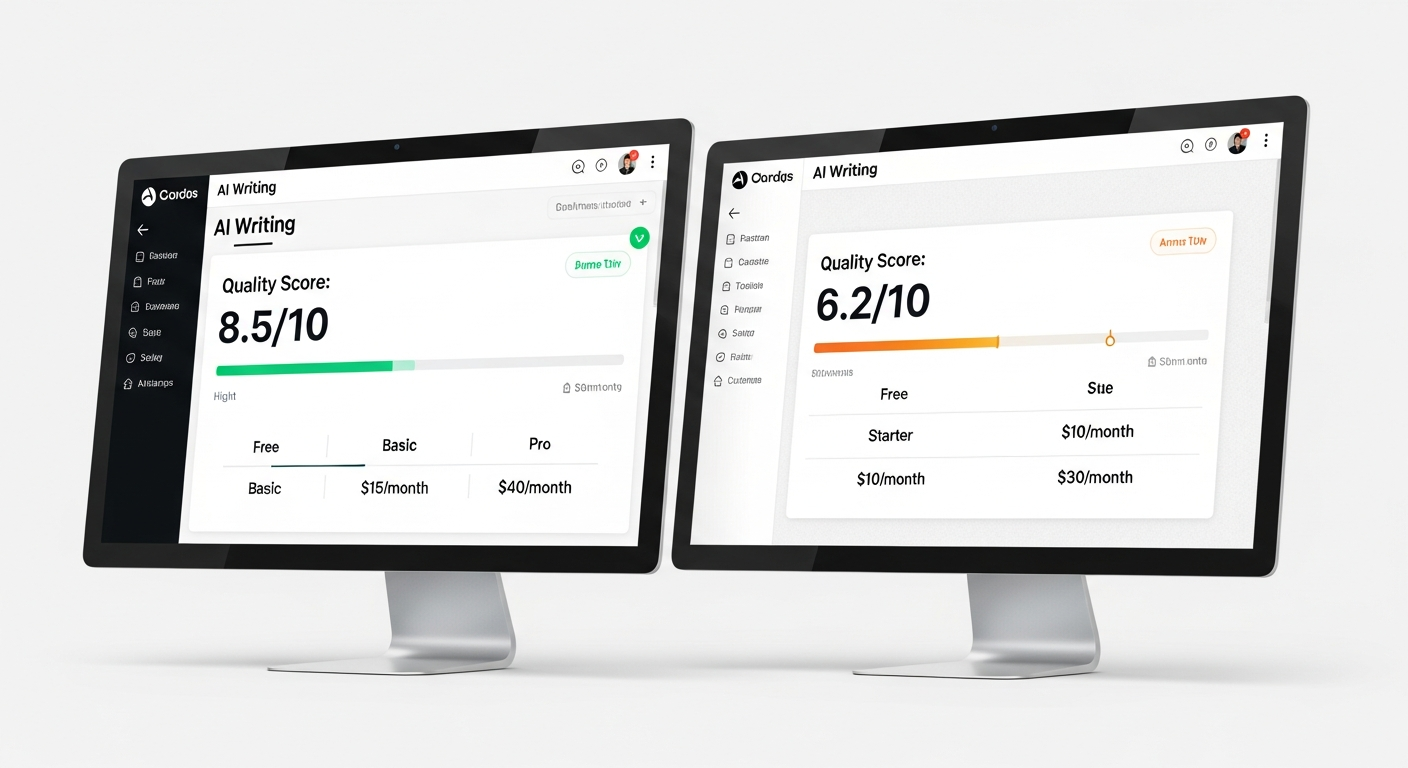 AI writing tools comparison dashboard 2026