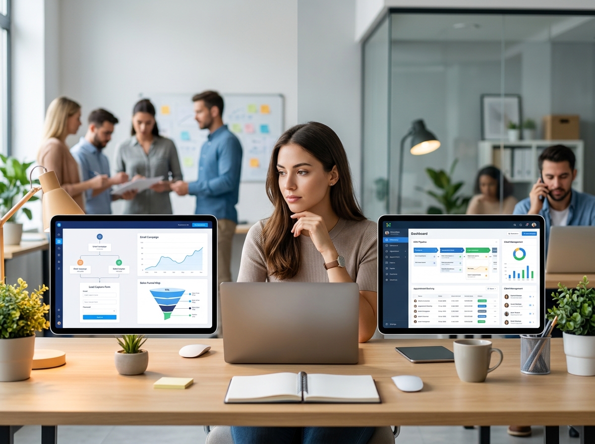 Systeme.io vs GoHighLevel for Small Business 2026 — illustration