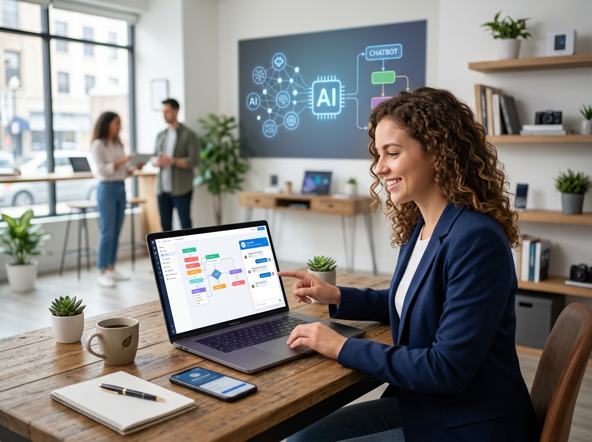 Top 5 No-Code AI Chatbot Builders for Small Business Websites ... - illustration