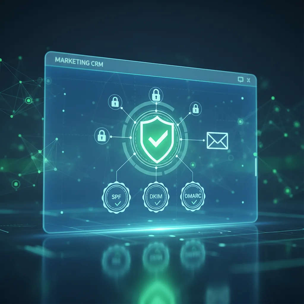 Email deliverability authentication SPF DKIM DMARC for marketing CRM