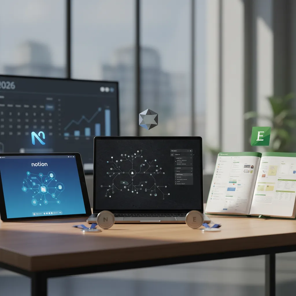 Notion vs Obsidian vs Evernote 2026 - featured image